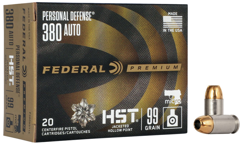 380 acp 99 grain hst jacketed hollow point box